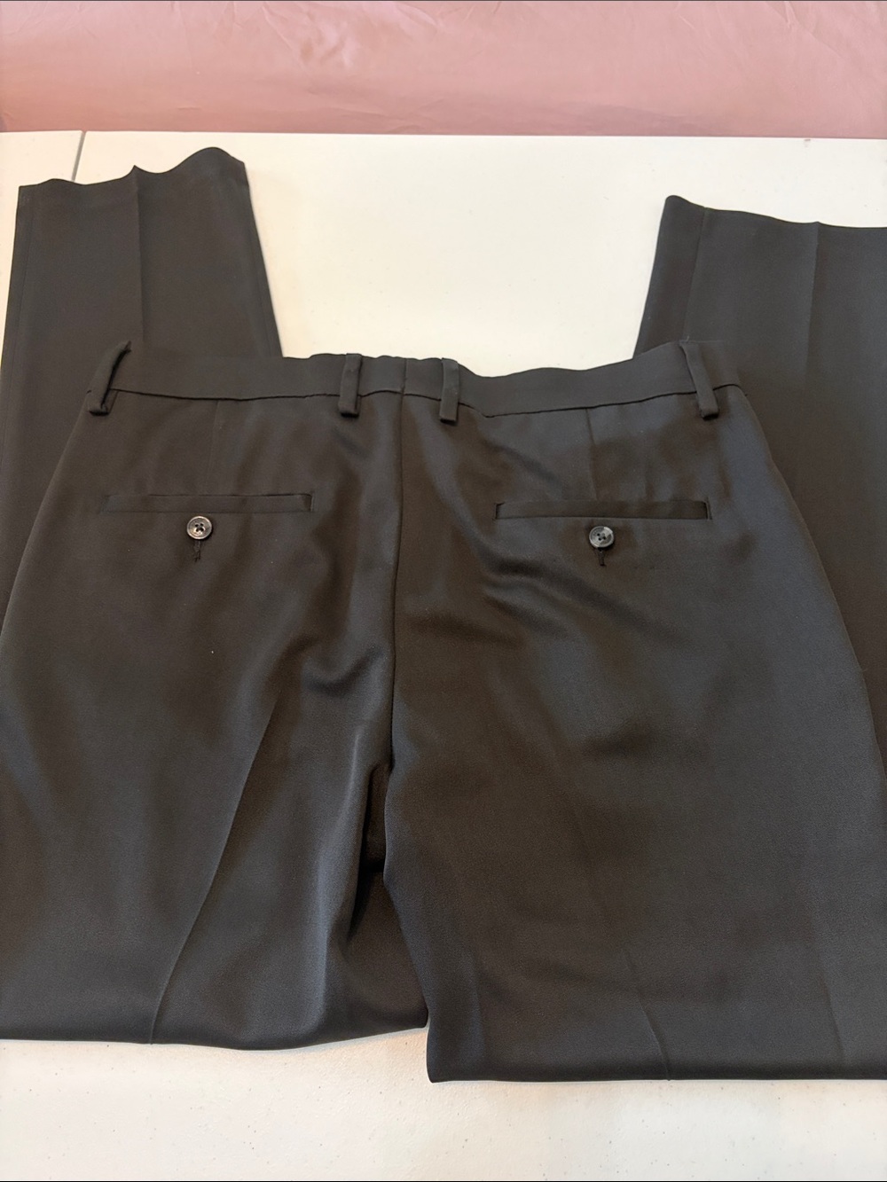 Reaction Kenneth Cole Men's Black Dress Pants - Sleek Back Pocket Detail